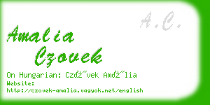 amalia czovek business card